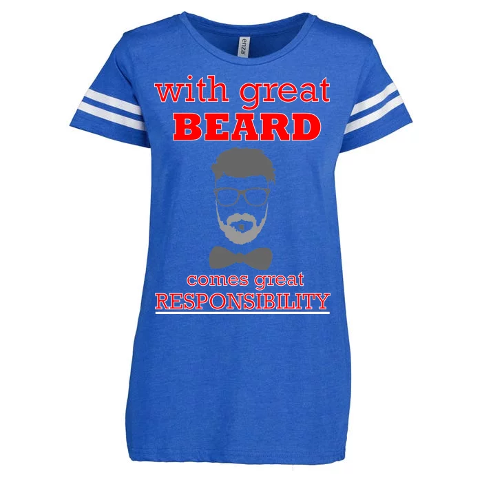 With Great Beard Comes Great Responsibility Enza Ladies Jersey Football T-Shirt