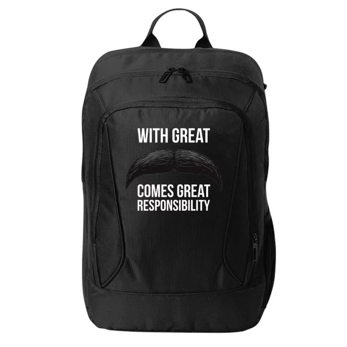 With Great Mustache Comes Great Responsibility City Backpack