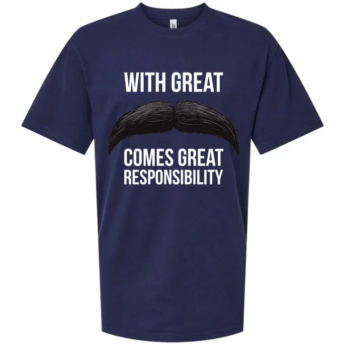 With Great Mustache Comes Great Responsibility Sueded Cloud Jersey T-Shirt