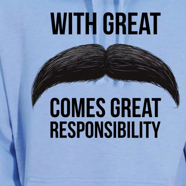 With Great Mustache Comes Great Responsibility Unisex Surf Hoodie