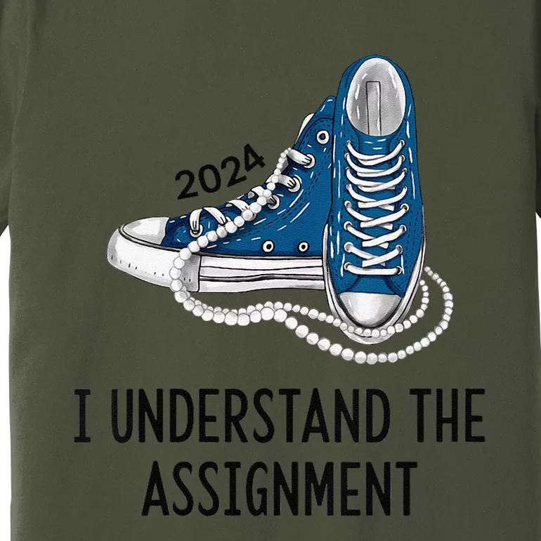 Women I Understand The Assignment Sneakers And Pearls Kamala 2024 Gift Premium T-Shirt