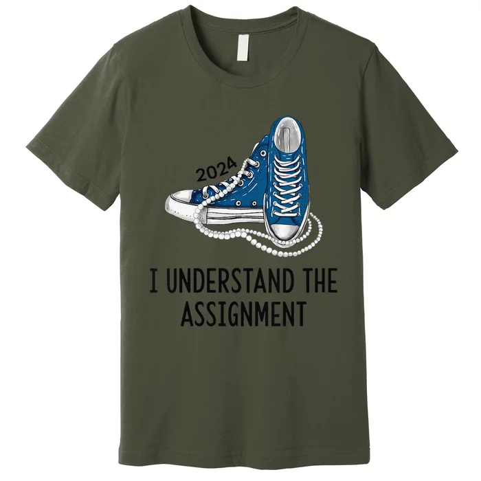 Women I Understand The Assignment Sneakers And Pearls Kamala 2024 Gift Premium T-Shirt