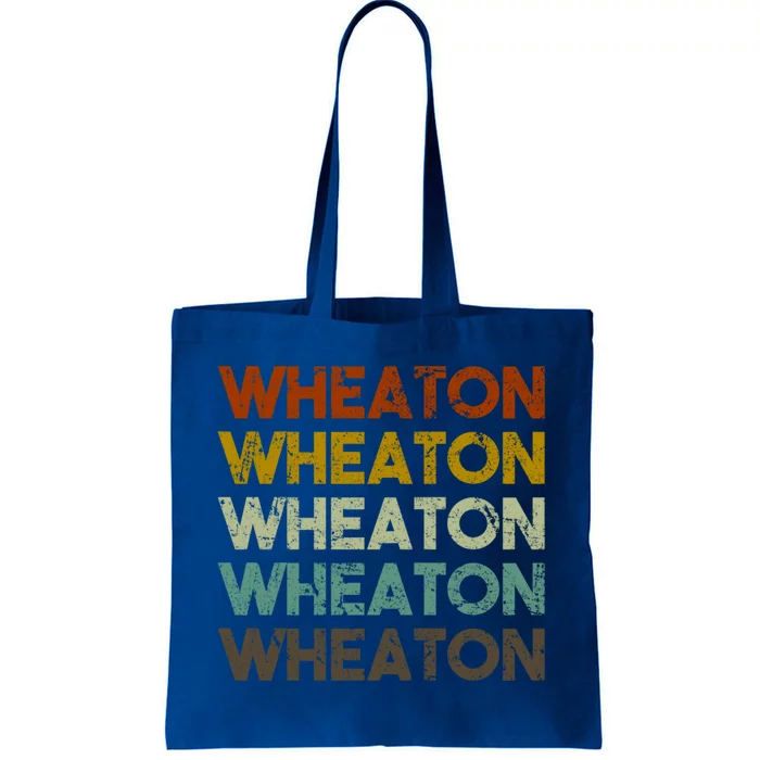 Wheaton Illinois Vintage 80s Retro Style Great Gift Tote Bag