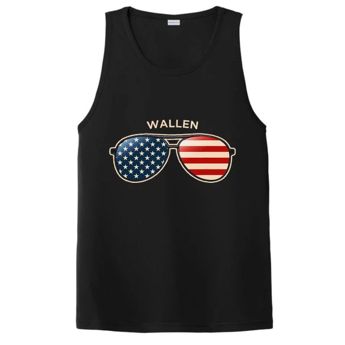 W.A.L.L.E.N In Vintage Us Flag Sunglasses Performance Tank