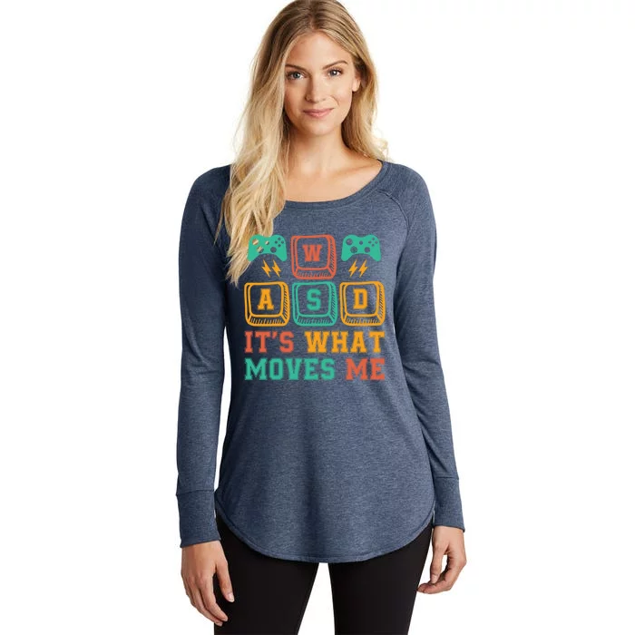 Wasd ItS What Moves Me Funny Pc Gamer Computer Nerd Funny Gift Women's Perfect Tri Tunic Long Sleeve Shirt