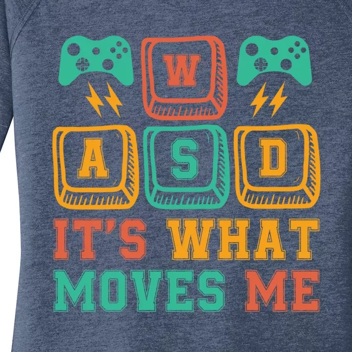 Wasd ItS What Moves Me Funny Pc Gamer Computer Nerd Funny Gift Women's Perfect Tri Tunic Long Sleeve Shirt