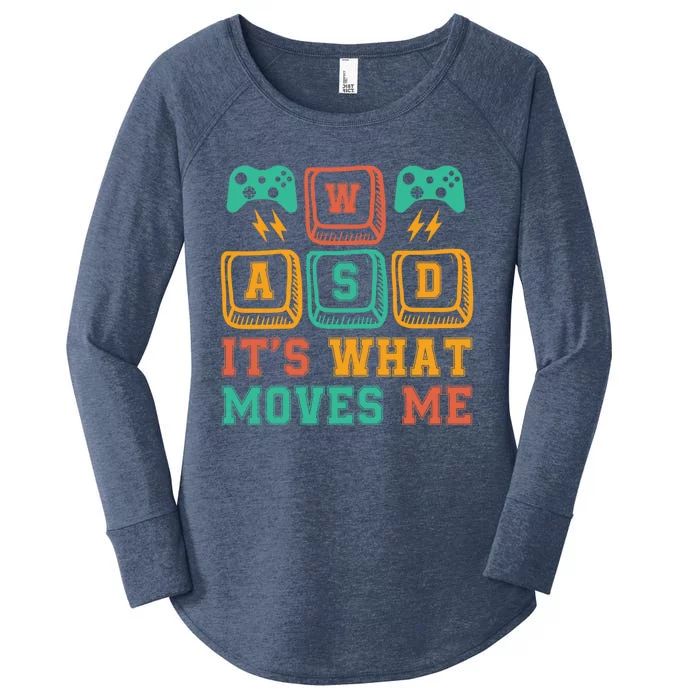 Wasd ItS What Moves Me Funny Pc Gamer Computer Nerd Funny Gift Women's Perfect Tri Tunic Long Sleeve Shirt