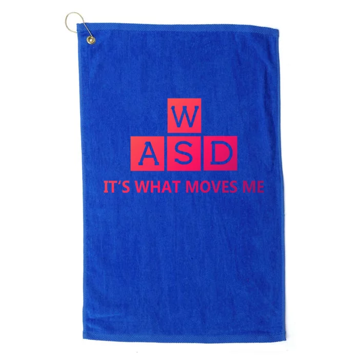 Wasd ItS What Moves Me Funny Pc Gamer Computer Gift Platinum Collection Golf Towel