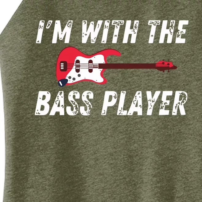 Womens Im With The Bass Player Bassist Couple Wife Girlfriend Women’s Perfect Tri Rocker Tank