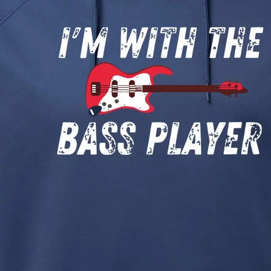 Womens Im With The Bass Player Bassist Couple Wife Girlfriend Performance Fleece Hoodie