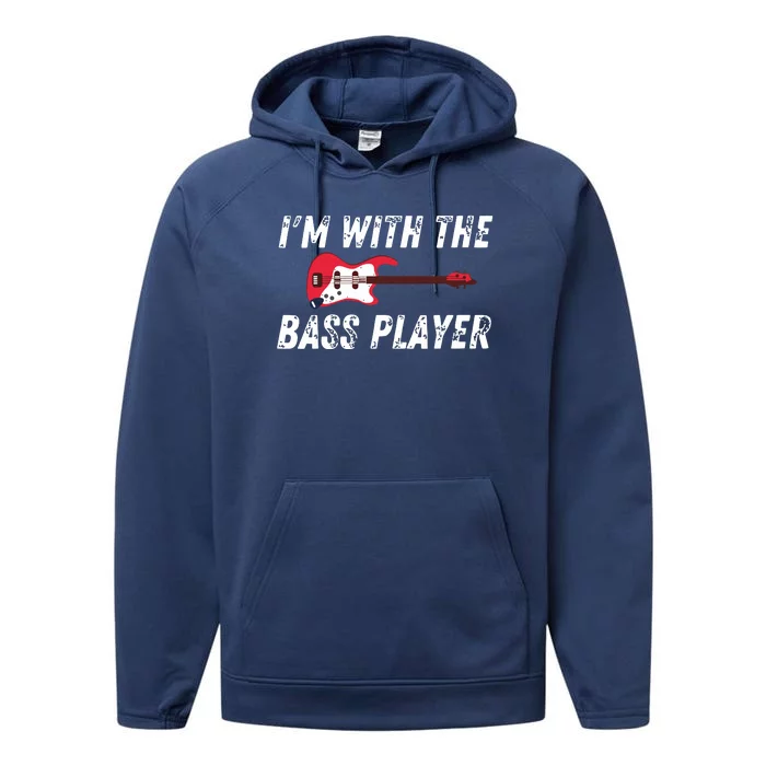 Womens Im With The Bass Player Bassist Couple Wife Girlfriend Performance Fleece Hoodie