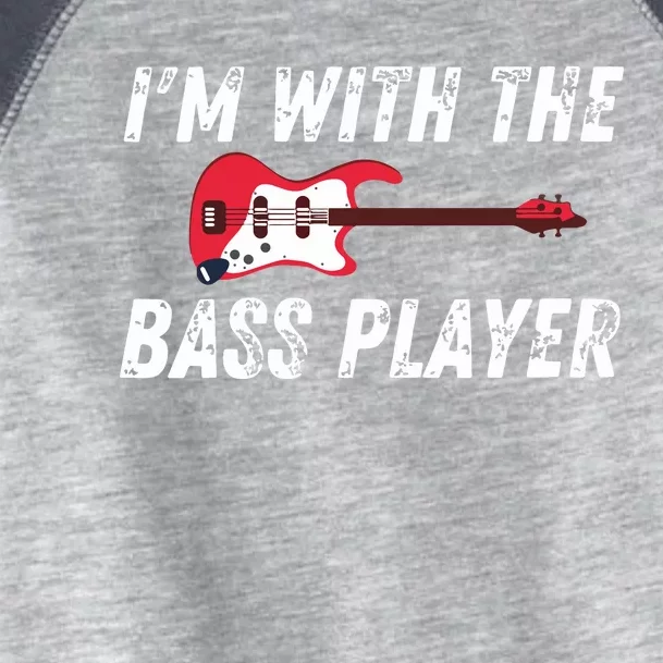 Womens Im With The Bass Player Bassist Couple Wife Girlfriend Toddler Fine Jersey T-Shirt