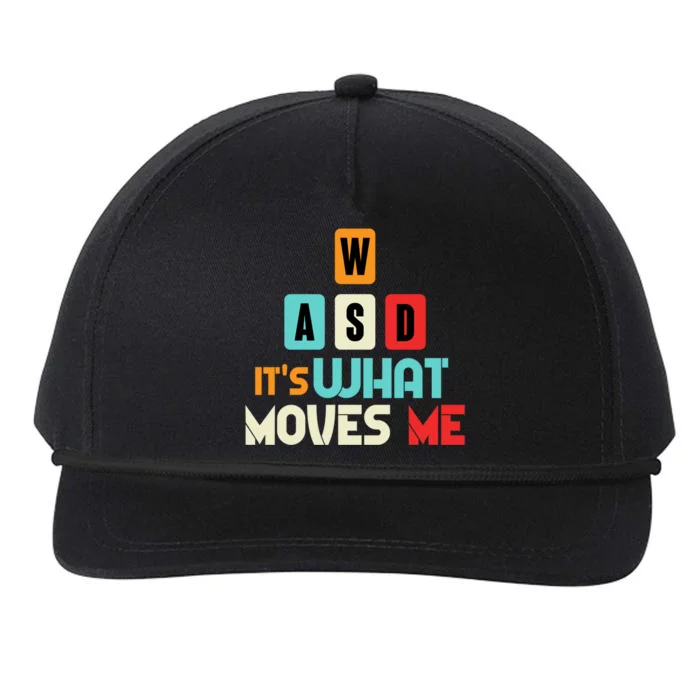 Wasd Its What Moves Me Computer Gaming Keyboard Gift Snapback Five-Panel Rope Hat