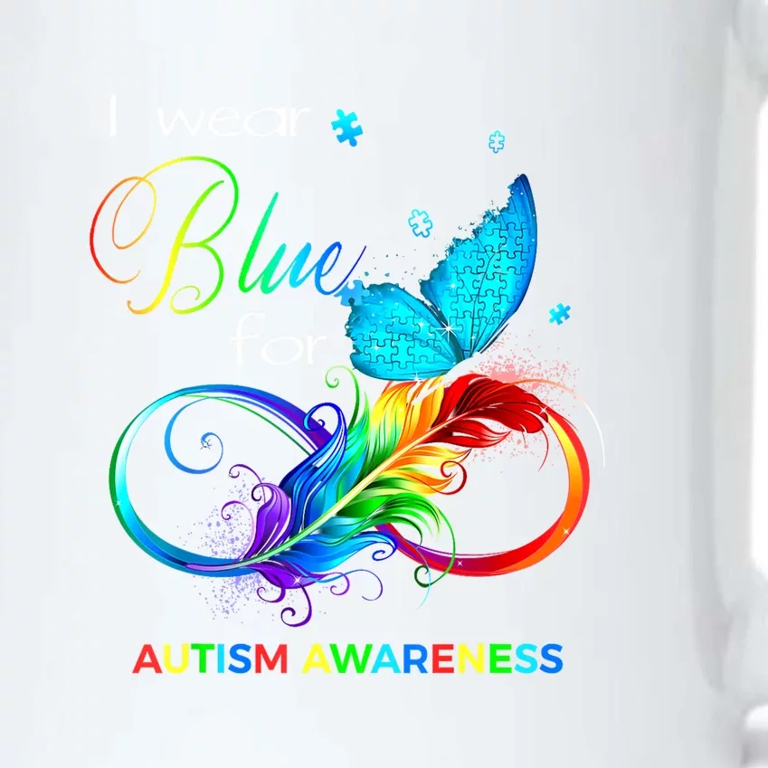 Women I Wear Blue For Autism Awareness Month Gift Black Color Changing Mug