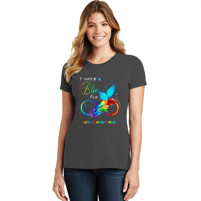 Women I Wear Blue For Autism Awareness Month Gift Women's T-Shirt