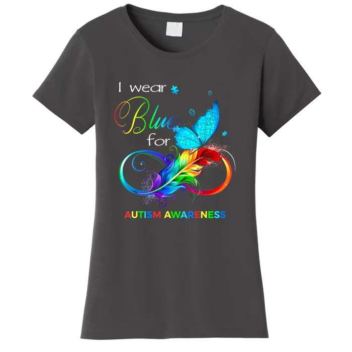 Women I Wear Blue For Autism Awareness Month Gift Women's T-Shirt