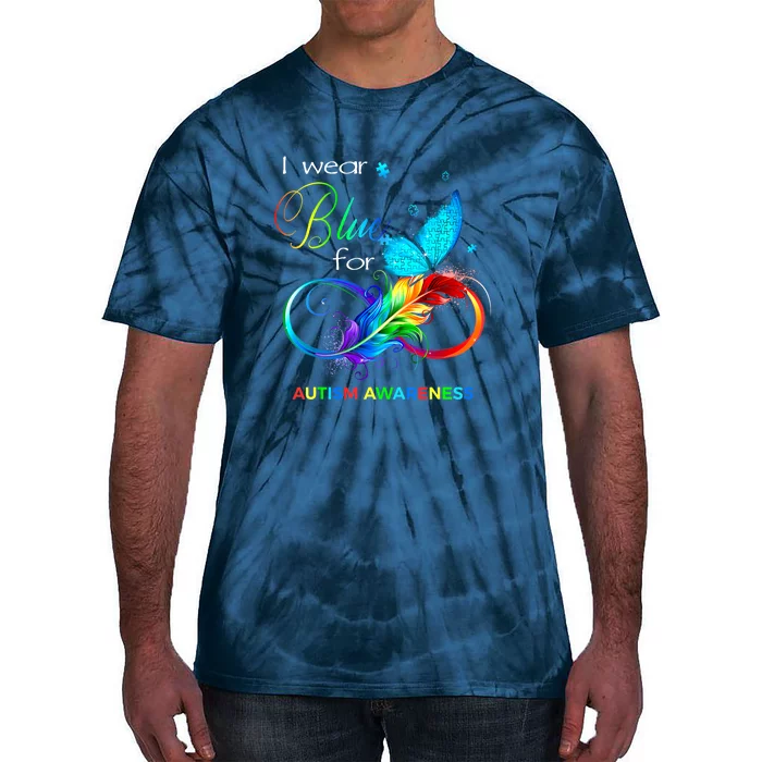 Women I Wear Blue For Autism Awareness Month Gift Tie-Dye T-Shirt