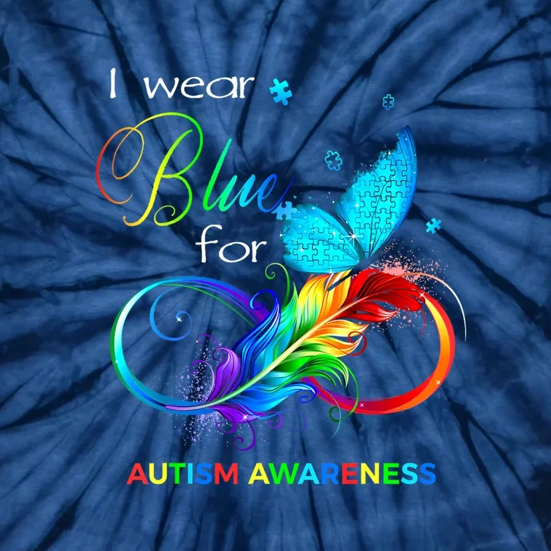 Women I Wear Blue For Autism Awareness Month Gift Tie-Dye T-Shirt