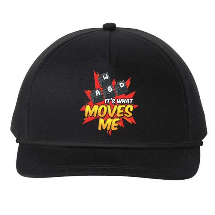 Wasd Its What Moves Me! Funny Pc Gamer Cute Gift Snapback Five-Panel Rope Hat