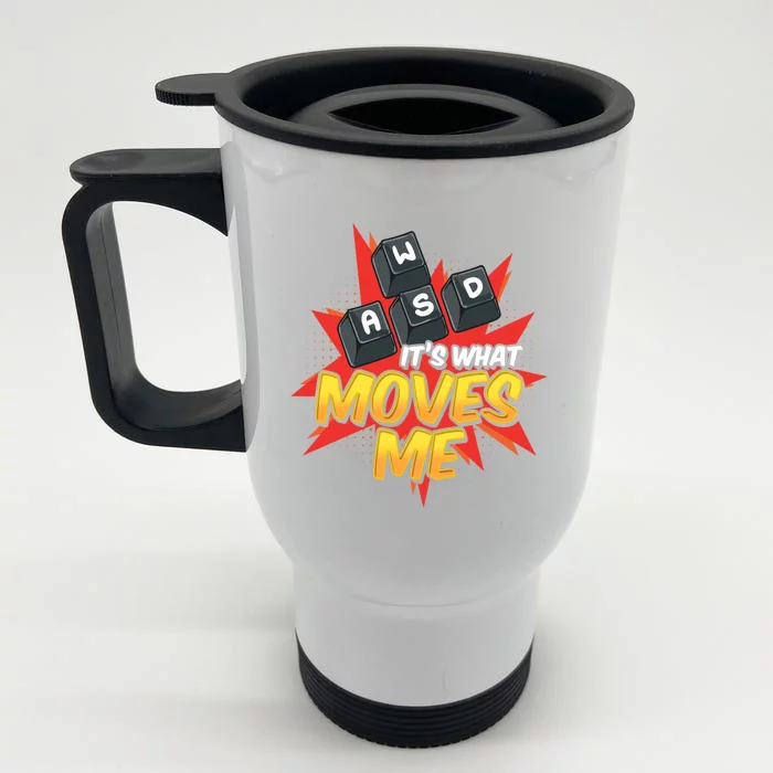 Wasd Its What Moves Me! Funny Pc Gamer Cute Gift Front & Back Stainless Steel Travel Mug