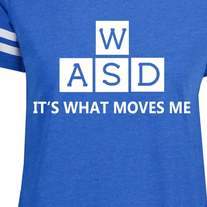 Wasd Its What Moves Me Funny Pc Gamer Computer Great Gift Enza Ladies Jersey Football T-Shirt