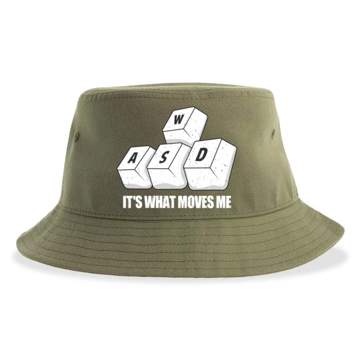 Wasd Its What Moves Me Funny Pc Gamer Gaming Gift Sustainable Bucket Hat