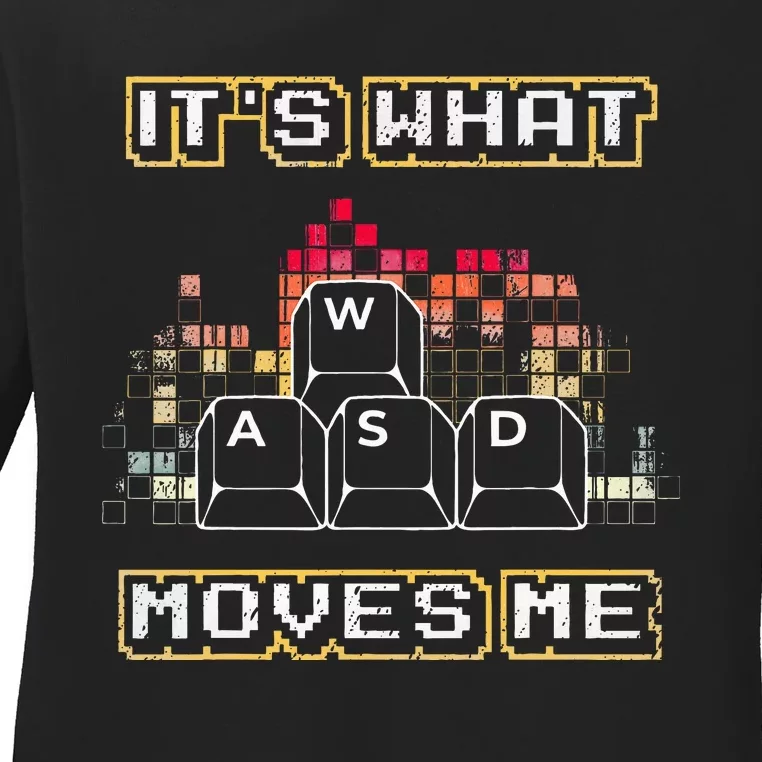 Wasd Its What Moves Me Computer Keycaps Pc Gamer Ladies Long Sleeve Shirt