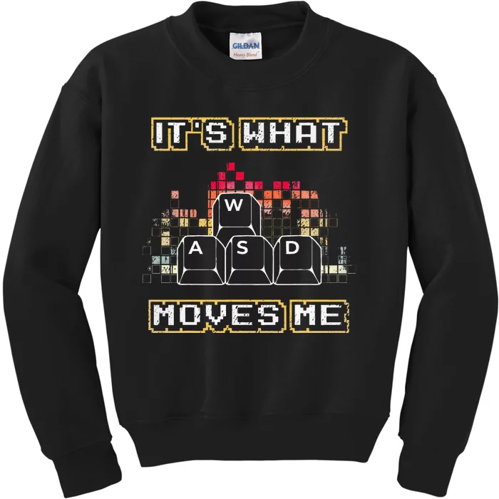 Wasd Its What Moves Me Computer Keycaps Pc Gamer Kids Sweatshirt