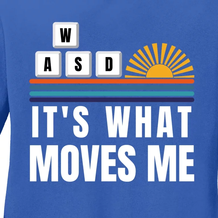 Wasd Its What Moves Me Keyboard Keys Funny Gamer Great Gift Ladies Long Sleeve Shirt