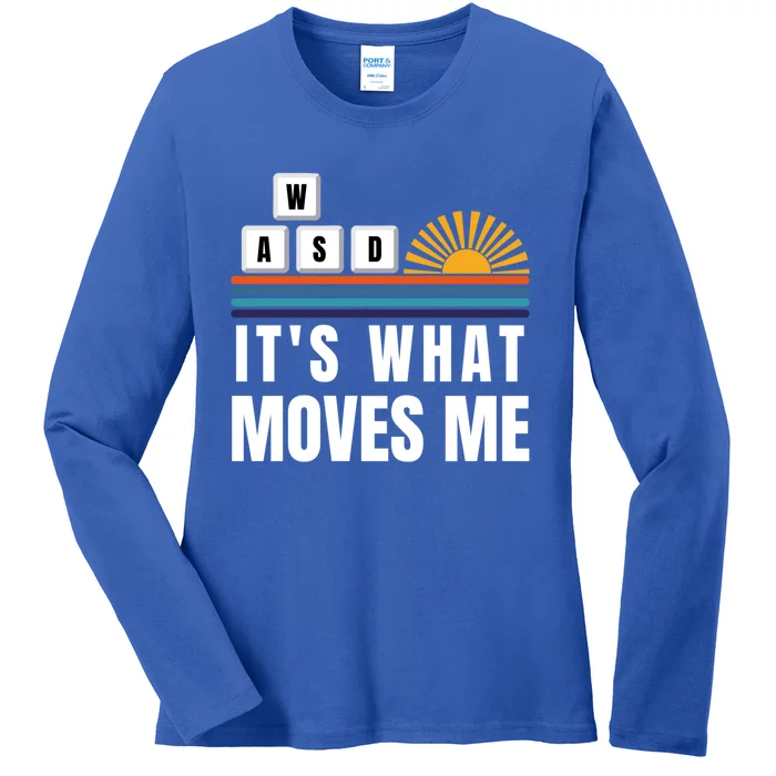 Wasd Its What Moves Me Keyboard Keys Funny Gamer Great Gift Ladies Long Sleeve Shirt