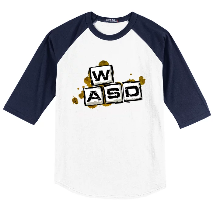 Wasd Its What Moves Me Pc Gamer Computer Nerd Gaming Gift Baseball Sleeve Shirt