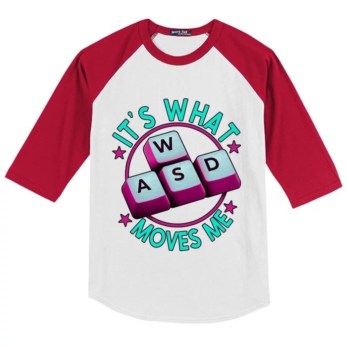 Wasd Its What Moves Me Video Games Player Meaningful Gift Kids Colorblock Raglan Jersey