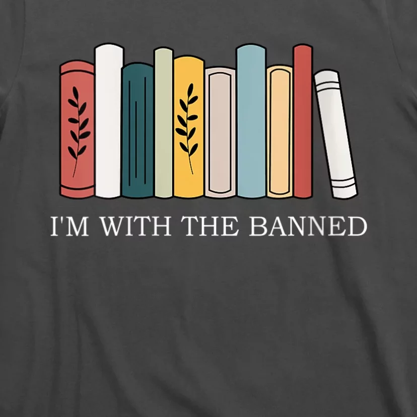 Womens I'm With The Banned Books I Read Banned Reader Books Lover VNeck T-Shirt