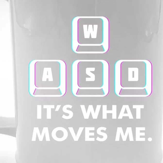 Wasd Its What Moves Me Pc Gamer Gaming Gift Wasd Keys Gift Front & Back Beer Stein