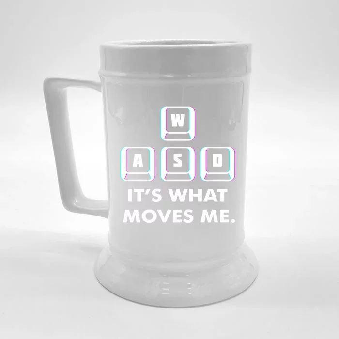 Wasd Its What Moves Me Pc Gamer Gaming Gift Wasd Keys Gift Front & Back Beer Stein