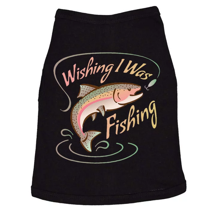 WISHING I WAS FISHING Rainbow Trout Salmon Sport Fish Doggie Tank