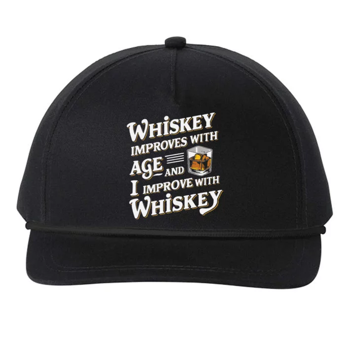 Whiskey Improves With Age And I Improve With Whiskey Snapback Five-Panel Rope Hat