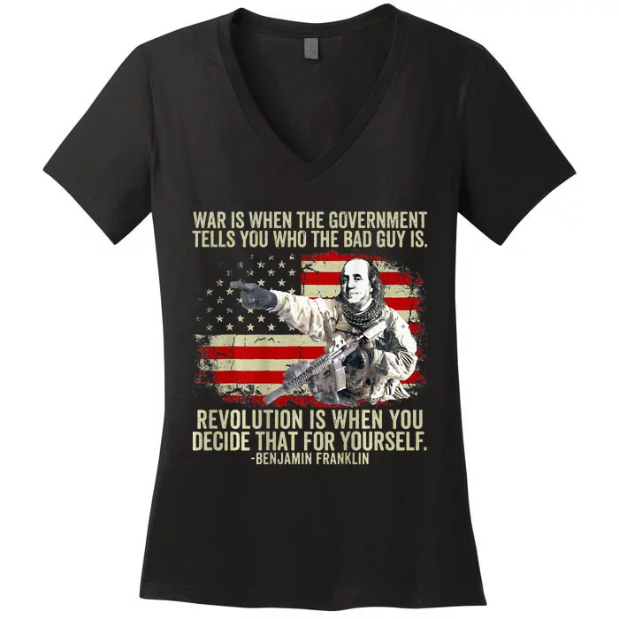 War Is When The Government Tells You Who The Bad Guy Women's V-Neck T-Shirt