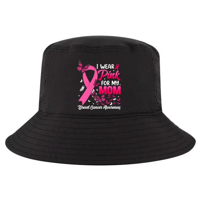 Women I Wear Pink For My Mom Butterfly Breast Cancer Awareness Gift Cool Comfort Performance Bucket Hat