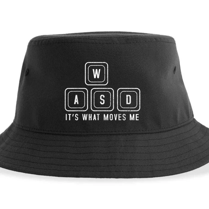 WASD It's What Moves Me Funny PC Gamer Computer Nerd Sustainable Bucket Hat