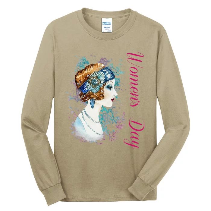 Womens International Women's Day March 8 Vingtaine Femme Art Gift Tall Long Sleeve T-Shirt