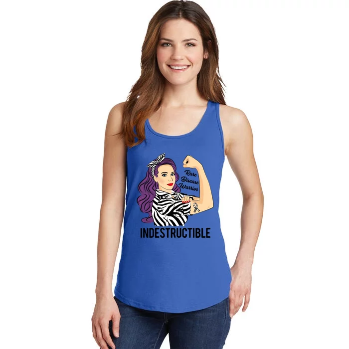 Warrior Indestructible Zebra Ribbon Rare Disease Awareness Gift Ladies Essential Tank