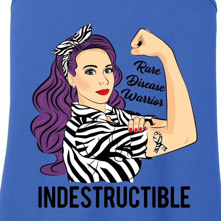 Warrior Indestructible Zebra Ribbon Rare Disease Awareness Gift Ladies Essential Tank