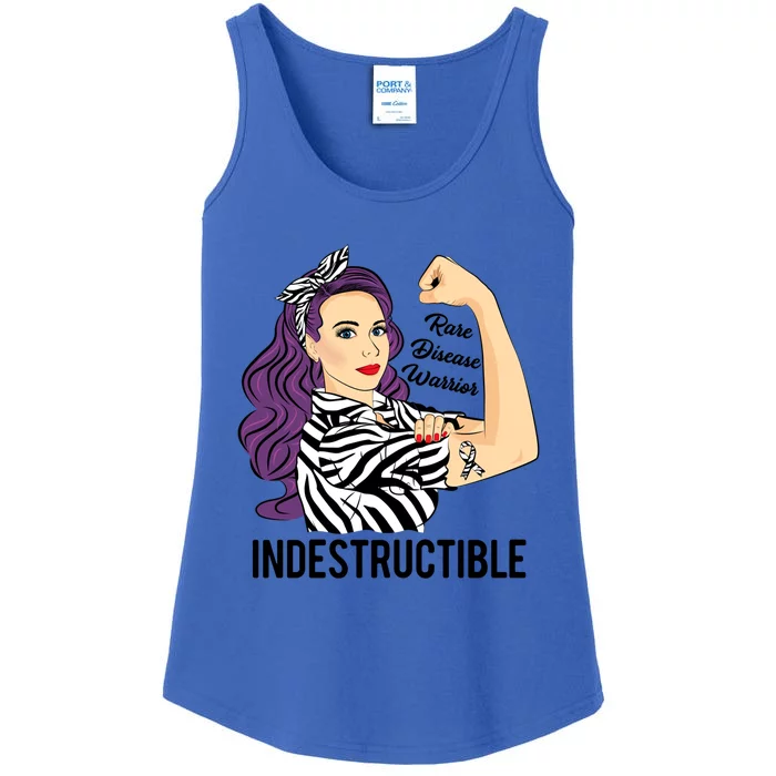 Warrior Indestructible Zebra Ribbon Rare Disease Awareness Gift Ladies Essential Tank