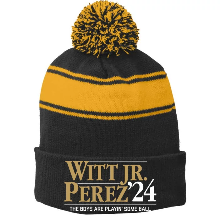 Witt Jrperez ’24 Stripe Pom Pom Beanie