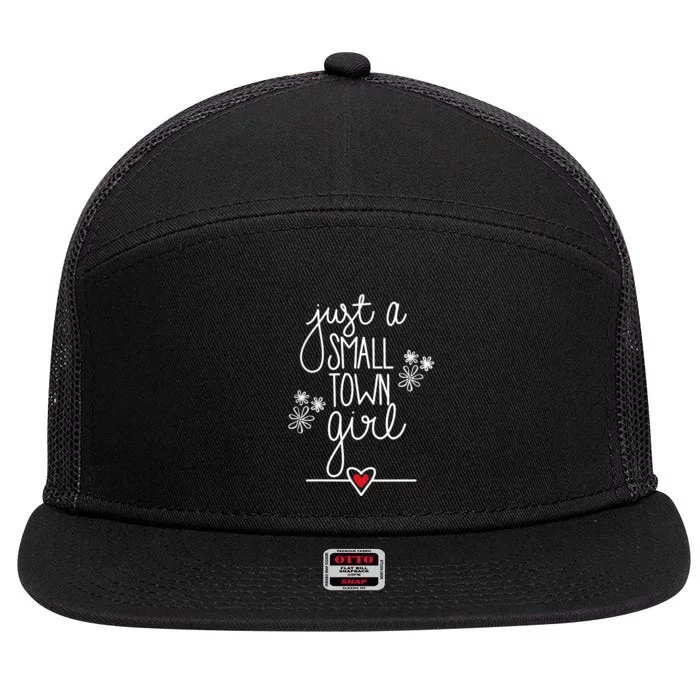 Wo Just A Small Town Girl V-Neck 7 Panel Mesh Trucker Snapback Hat