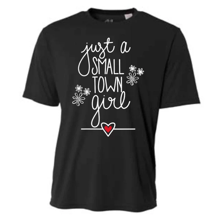 Wo Just A Small Town Girl V-Neck Cooling Performance Crew T-Shirt