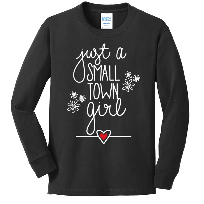 Wo Just A Small Town Girl V-Neck Kids Long Sleeve Shirt