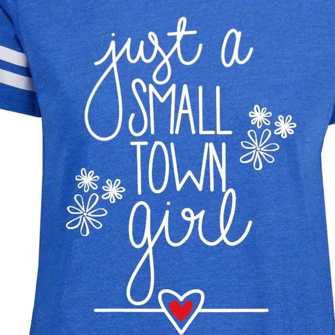 Wo Just A Small Town Girl V-Neck Enza Ladies Jersey Football T-Shirt