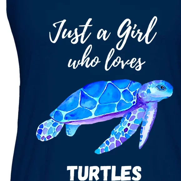 Women Just A Who Loves Turtles Sea Turtle Ladies Essential Flowy Tank